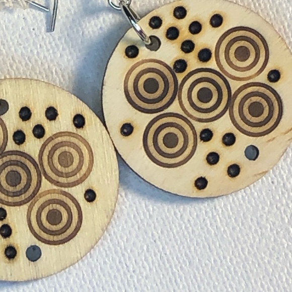 {Pyrography Earrings}🔥 - Picture 2 of 7
